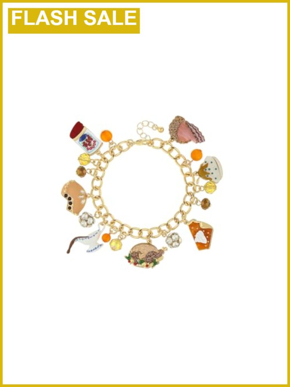 Thanksgiving Charm Bracelet Adjustable Chain Lobster Claw Women's Holiday
